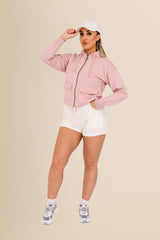 Women's Organic French Terry  Hooded Sweatshirt - Petal Rose