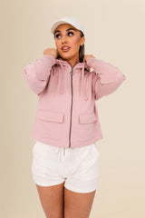 Women's Organic French Terry  Hooded Sweatshirt - Petal Rose