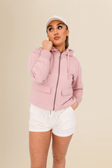 Women's Organic French Terry  Hooded Sweatshirt - Petal Rose