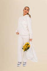 Unisex Oversized Organic Hooded Sweatshirt - Eco-Conscious Comfort - Ivory