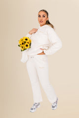 Unisex Oversized Organic Hooded Sweatshirt - Eco-Conscious Comfort - Ivory