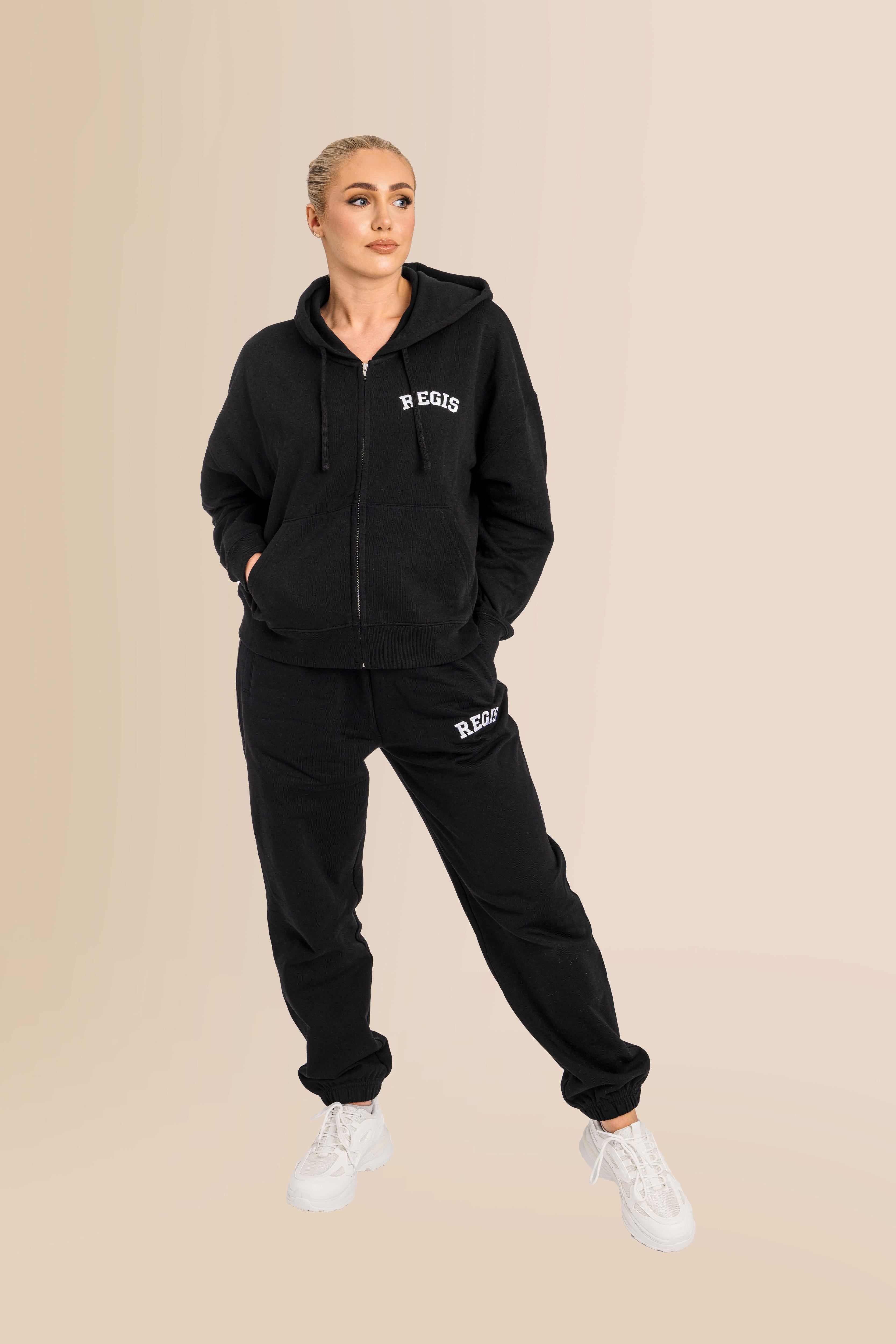 Organic Modern Medium Fit Zip-Through Hoodie - Black