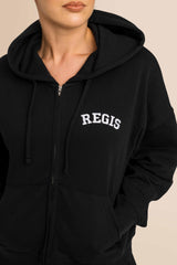 Organic Modern Medium Fit Zip-Through Hoodie - Black