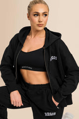 Organic Modern Medium Fit Zip-Through Hoodie - Black