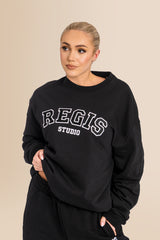 Women's Organic Combed Ringspon Cotton Sweatshirt - Black