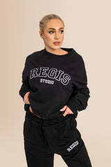 Women's Organic Combed Ringspon Cotton Sweatshirt - Black
