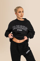 Women's Organic Combed Ringspon Cotton Sweatshirt - Black