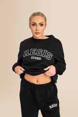 Women's Organic Combed Ringspon Cotton Sweatshirt - Black