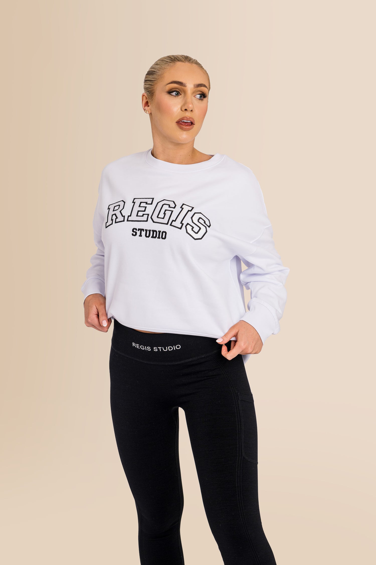 Women's Organic Combed Ringspon Cotton Sweatshirt - White