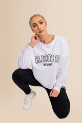 Women's Organic Combed Ringspon Cotton Sweatshirt - White