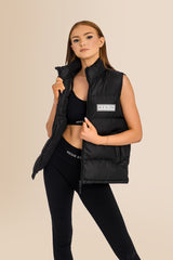 Padded Recycled Puffer Gilet - Black