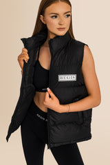 Padded Recycled Puffer Gilet - Black