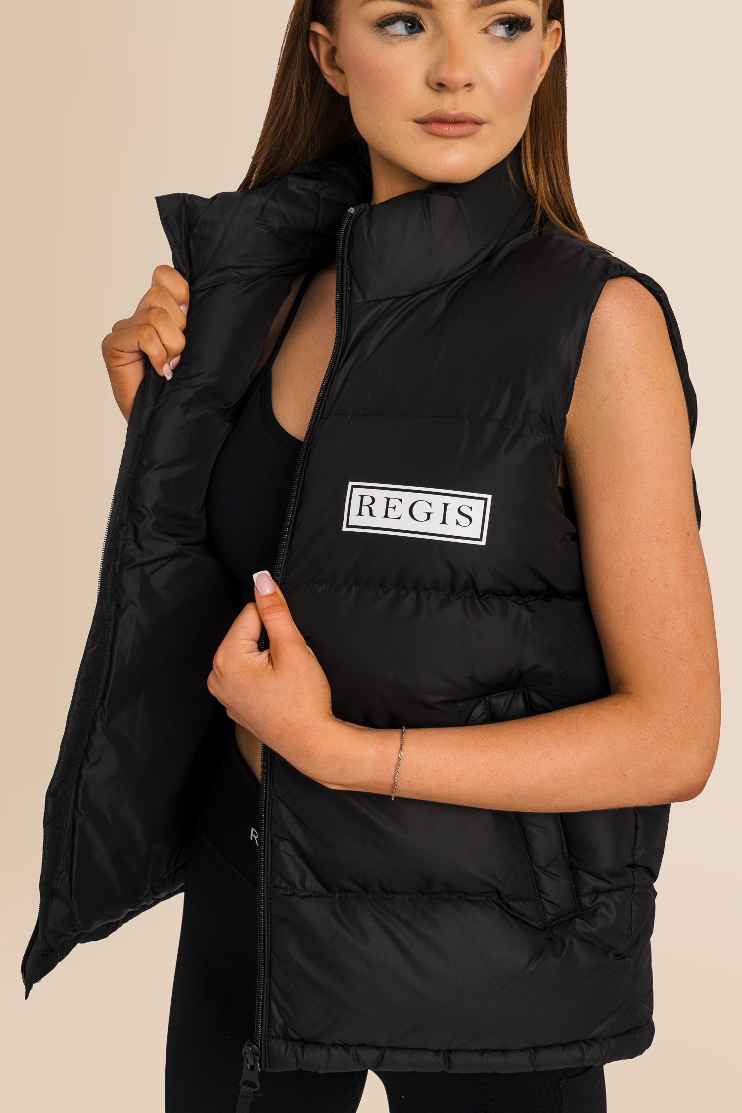 Padded Recycled Puffer Gilet - Black