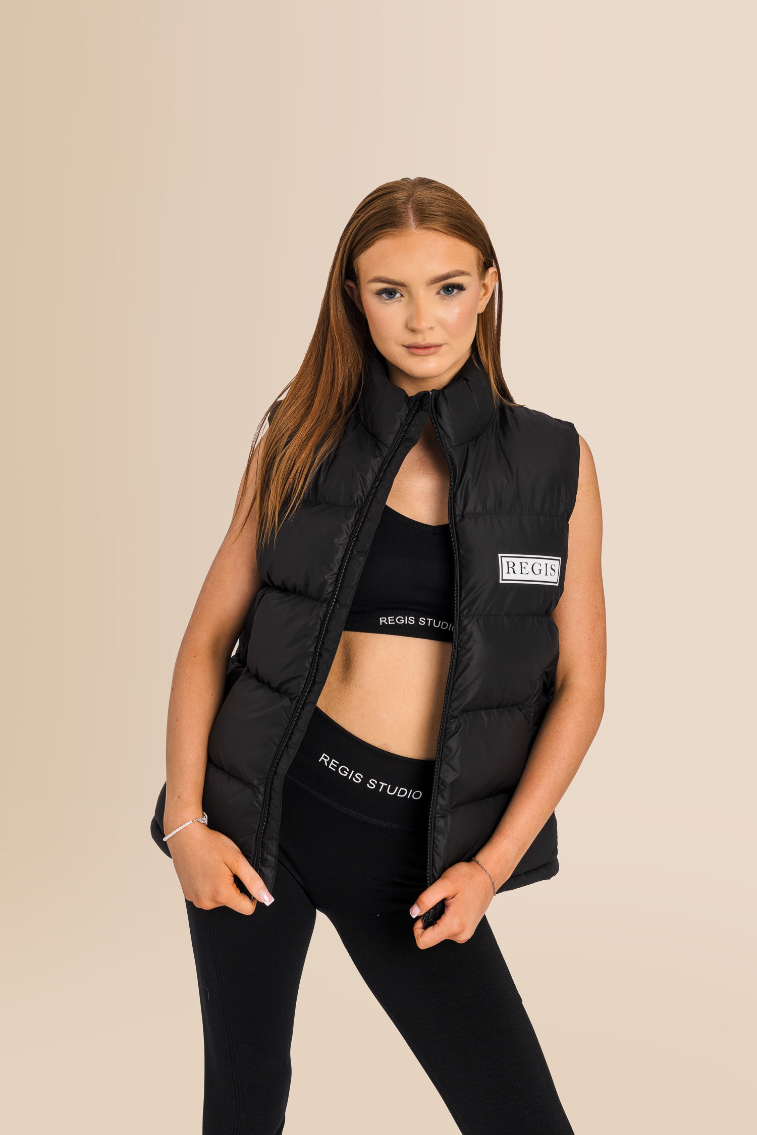 Padded Recycled Puffer Gilet - Black