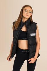 Padded Recycled Puffer Gilet - Black