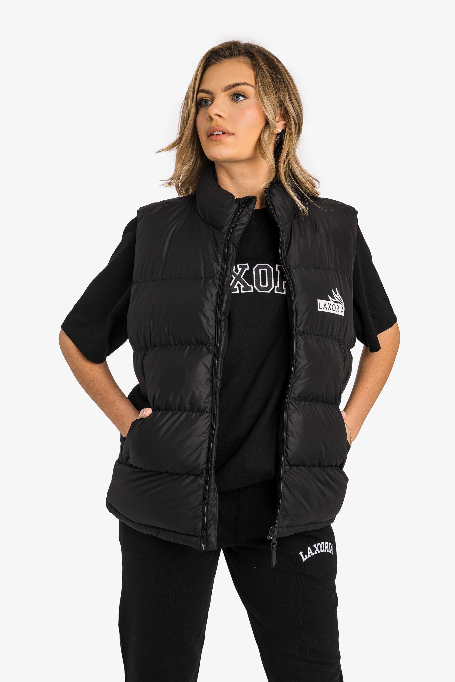 Padded Recycled Puffer Gilet - Black