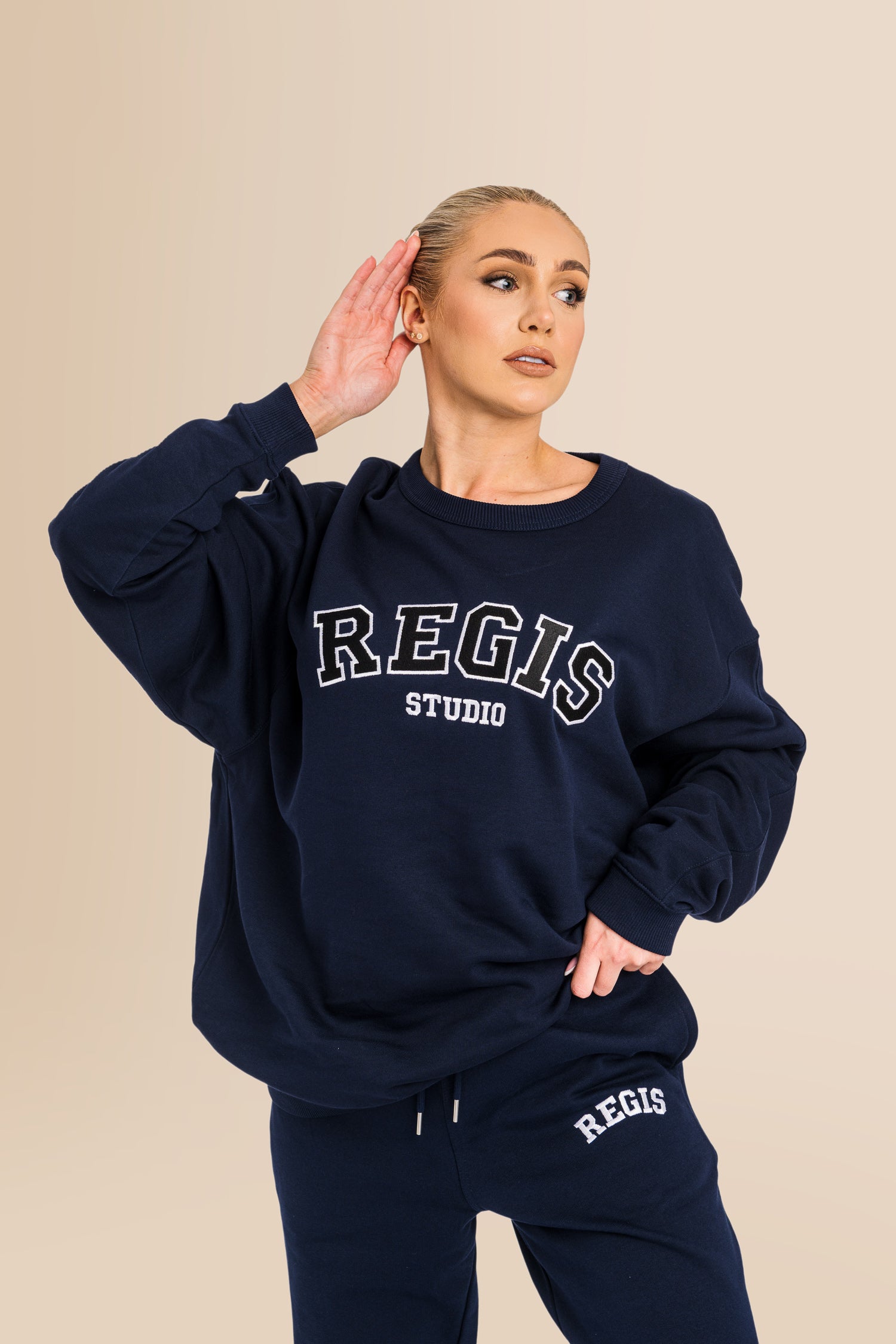 Organic French Terry Jogger Pants - French Navy