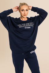 Women's Organic Combed Ringspon Cotton Sweatshirt - French Navy