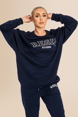 Women's Organic Combed Ringspon Cotton Sweatshirt - French Navy