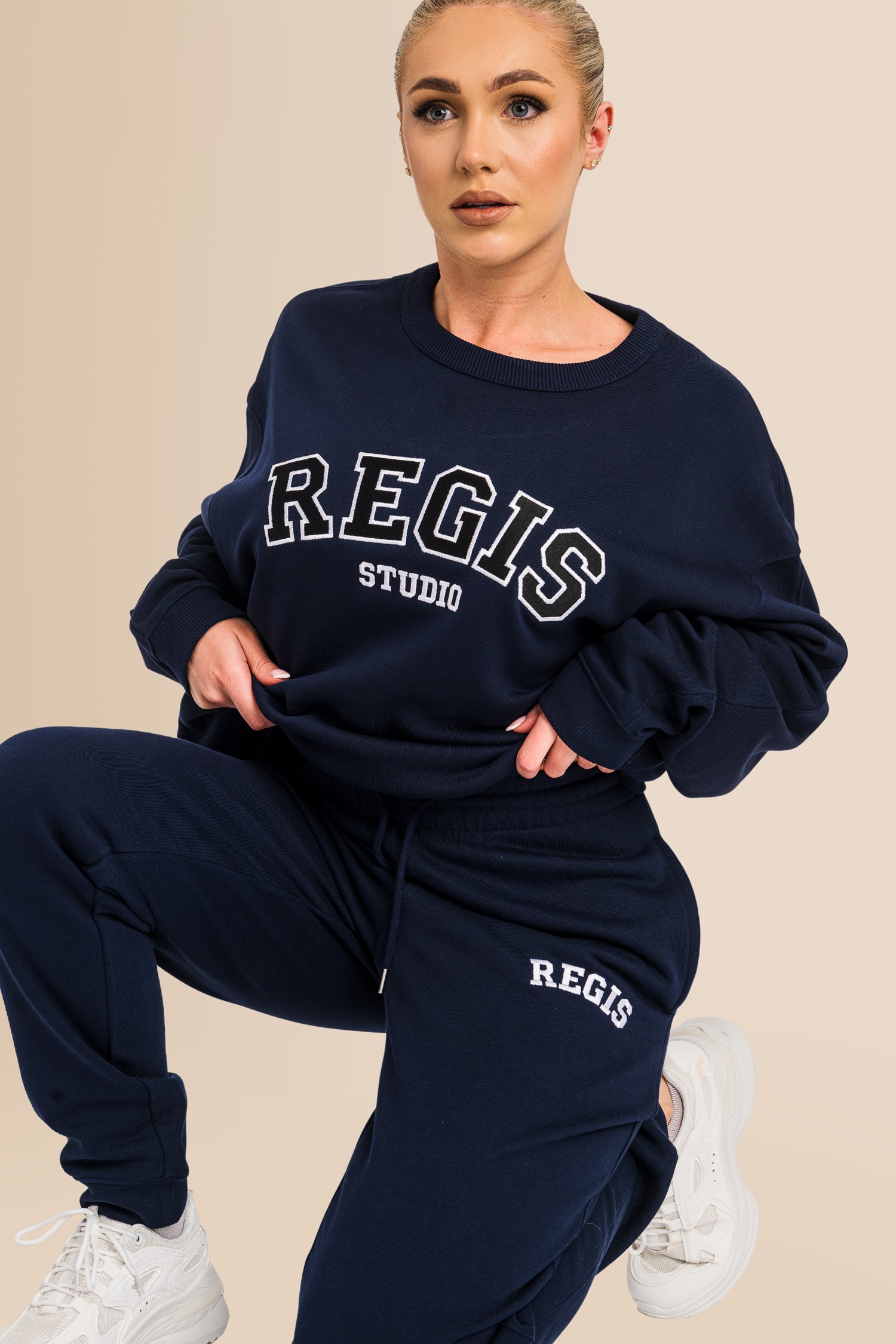 Organic French Terry Jogger Pants - French Navy