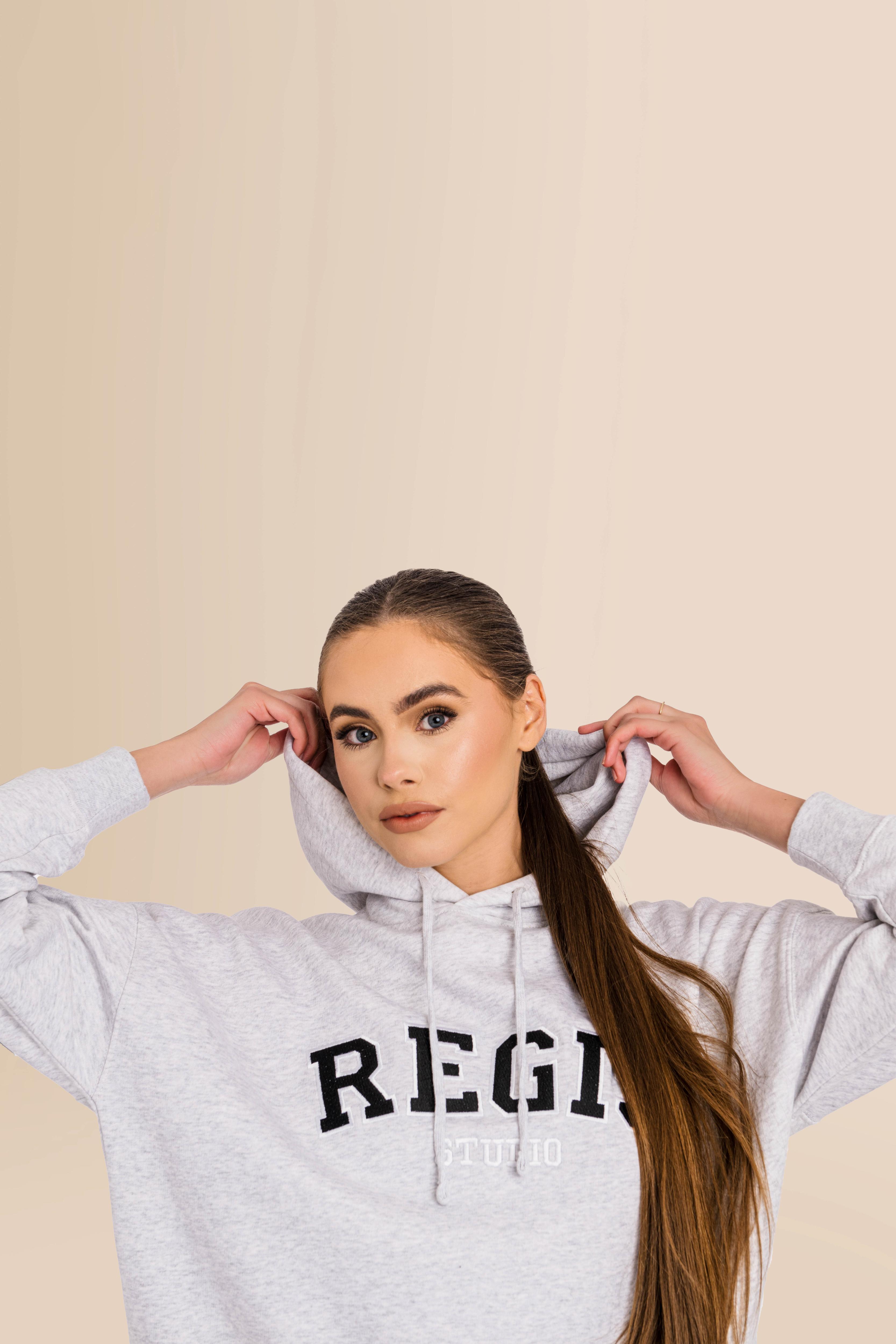 Premium Women's Organic Brushed Cotton Hoodie - Cool Heather Grey