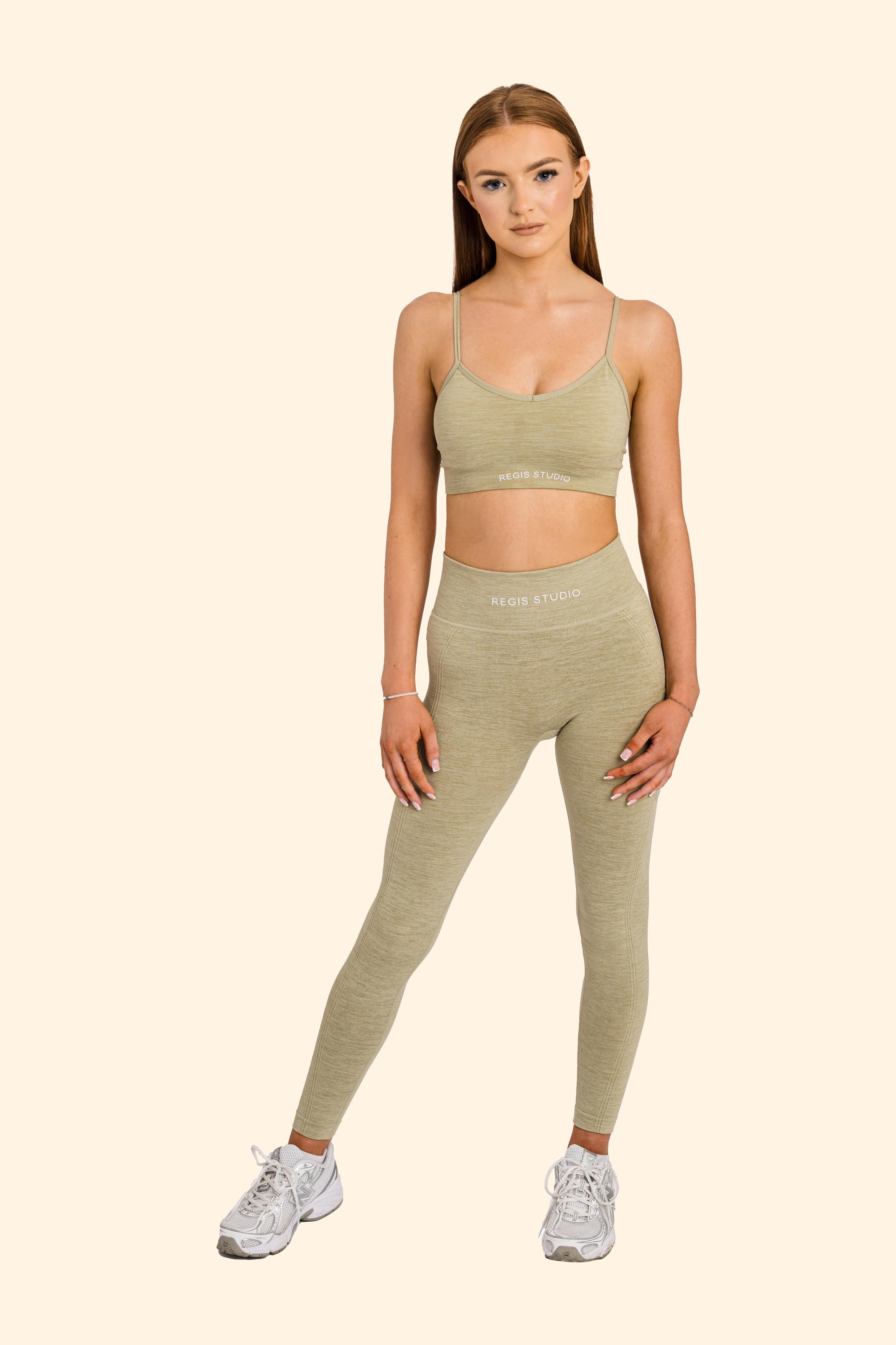 Women's Ribbed Multi-Sport Leggings - Sage green