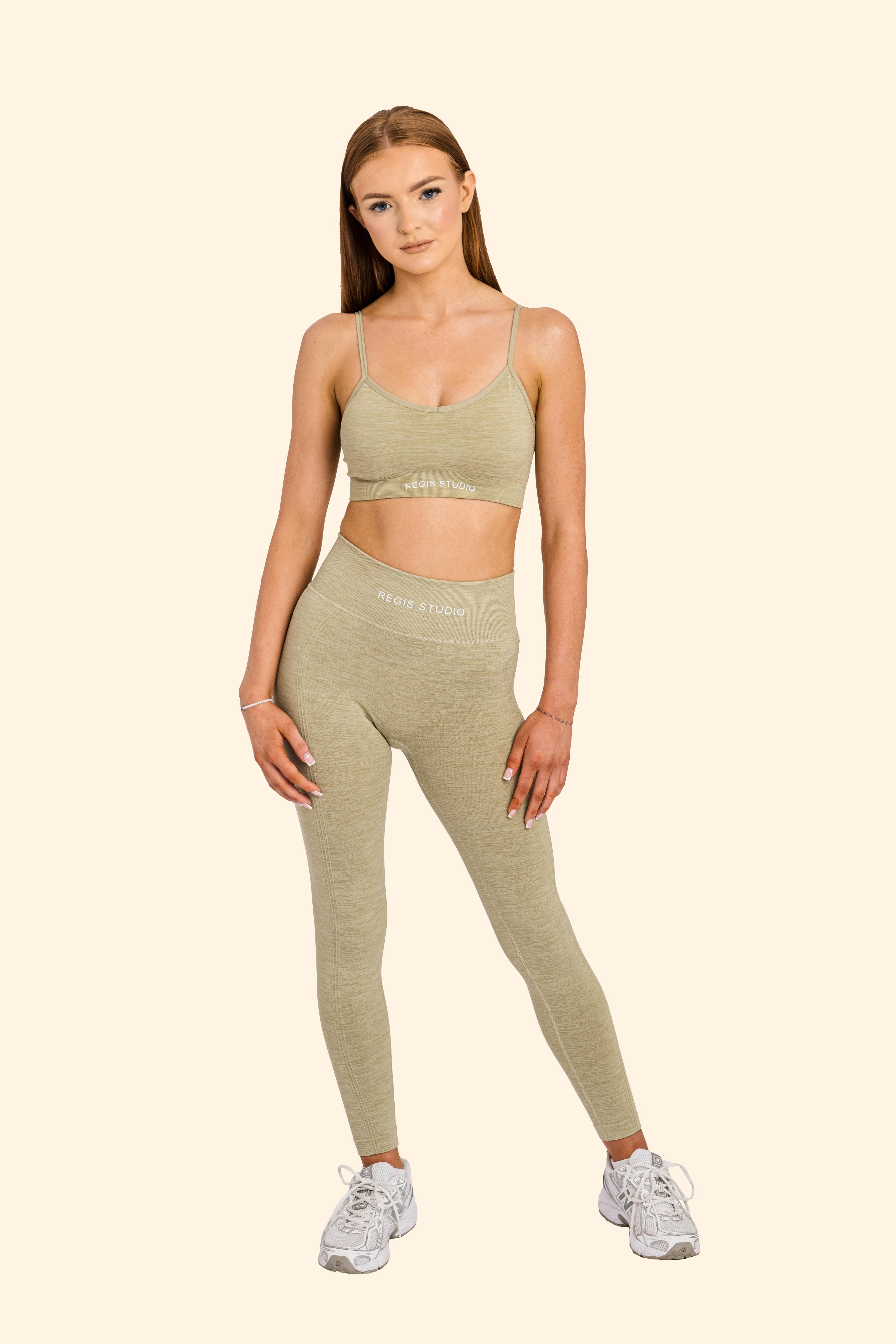 Women's Ribbed Multi-Sport Leggings - Sage green