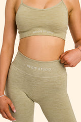 Women's Ribbed Multi-Sport Leggings - Sage green