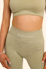 Women's Ribbed Multi-Sport Leggings - Sage green