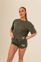 Women's Oversized Tee – 100% Organic Cotton - Organic Khaki