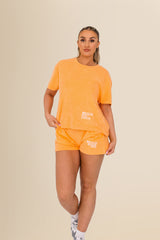 Women's Terry Towel Oversized T-Shirt – Organic Cotton Blend - Apricot