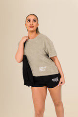 Women's Terry Towel Oversized T-Shirt – Organic Cotton Blend - Almond Green