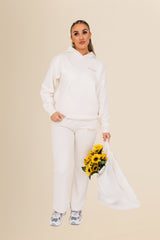 Unisex Oversized Organic Hooded Sweatshirt - Eco-Conscious Comfort - Ivory